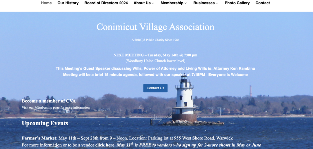 Conimicut Village Association - Website Designs By Lisa